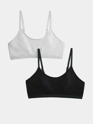 Marks & Spencer ▫️ Conjunto de 2 tops curtos de algodão «First Bra» 2