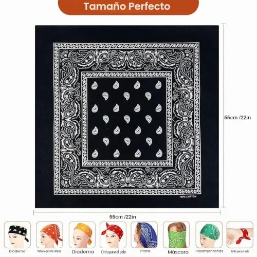 KU ▫️ Conjunto de 3 bandanas de algodão com padrão Paisley - Bandanas para homem e mulher para proteção facial, desporto, fita anti-suor, proteção solar, uso diário e viagens 3
