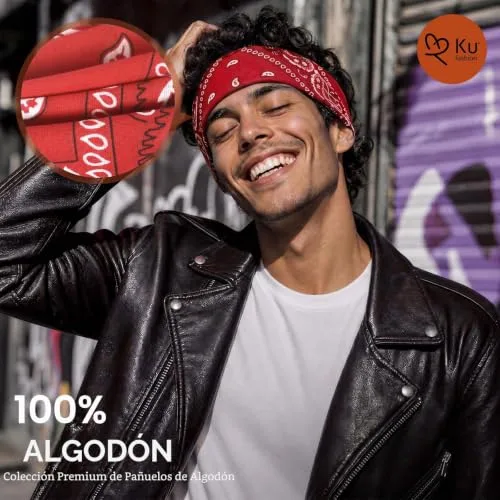 KU ▫️ Conjunto de 3 bandanas de algodão com padrão Paisley - Bandanas para homem e mulher para proteção facial, desporto, fita anti-suor, proteção solar, uso diário e viagens 4