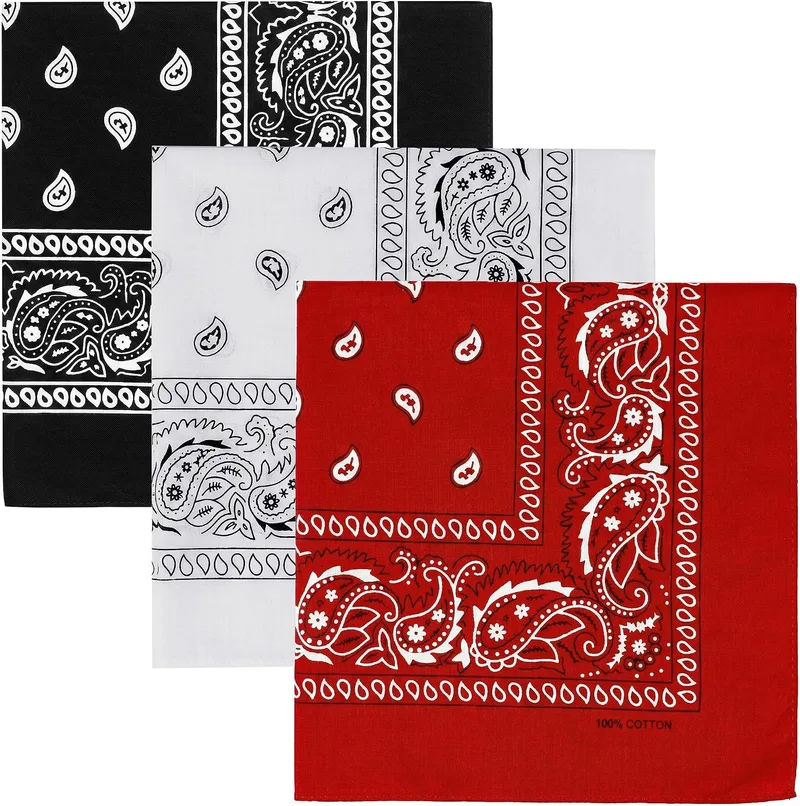KU ▫️ Conjunto de 3 bandanas de algodão com padrão Paisley - Bandanas para homem e mulher para proteção facial, desporto, fita anti-suor, proteção solar, uso diário e viagens