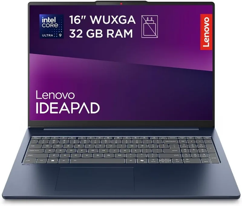 Lenovo ▫️ IdeaPad Slim 5 10.ª geração – Portátil de 16" WUXGA (Intel Core Ultra 9 185H, 32 GB de RAM, SSD de 1 TB, Wi-Fi 6, USB-C, Windows 11 Home) Teclado QWERTY espanhol - Azul Cósmico