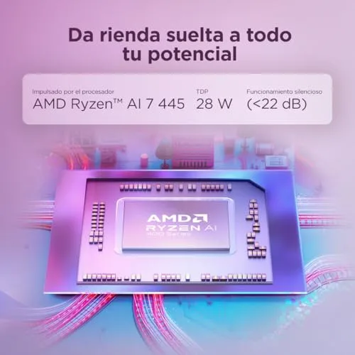 Lenovo ▫️ Yoga Slim 7 11.ª Geração – Portátil com IA, ecrã OLED de 14'' (AMD Ryzen AI 7 445, 32 GB de RAM, SSD de 1 TB, USB-C, Windows 11 Home, Copilot+ PC), teclado QWERTY espanhol, cor Tidal Teal 6