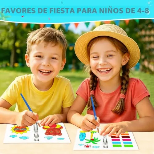 ZMLM ▫️ Livros para colorir com água com detalhes para aniversários infantis, presentes de aniversário para convidados da escola, brinquedos, livros infantis para colorir e trabalhos manuais para crianças dos 3 aos 9 anos (24 unidades) 5
