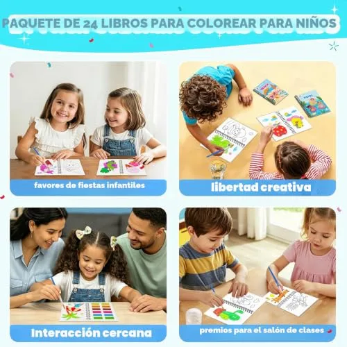ZMLM ▫️ Livros para colorir com água com detalhes para aniversários infantis, presentes de aniversário para convidados da escola, brinquedos, livros infantis para colorir e trabalhos manuais para crianças dos 3 aos 9 anos (24 unidades) 6