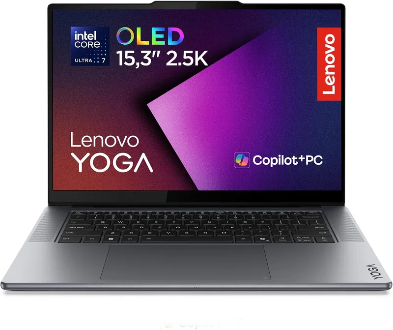 Lenovo ▫️ Yoga Pro 7 11.ª Geração Edição Aura – Portátil com IA, ecrã OLED de 15,3" e resolução 2,5K (Intel Core Ultra 7 356H, NVIDIA GeForce RTX 5050, 32 GB de RAM, SSD de 1 TB, Wi-Fi 7, Windows 11 Home, Copilot+ PC) Teclado QWERTY espanhol, cinzento-lunar