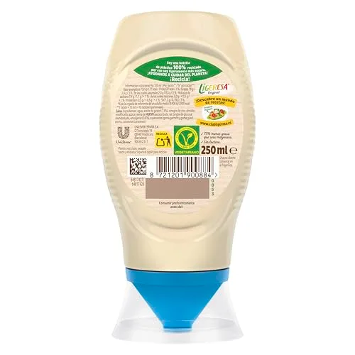 Maizena ▫️ Ligeresa Molho Bocabajo 60% menos gordura Original Adequado para vegetarianos 250 ml (Embalagem de 4) 4