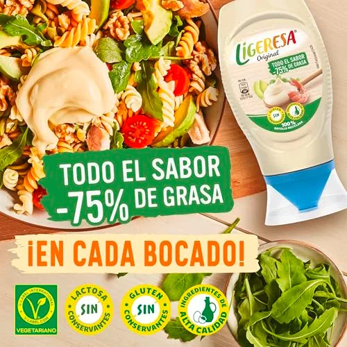 Maizena ▫️ Ligeresa Molho Bocabajo 60% menos gordura Original Adequado para vegetarianos 250 ml (Embalagem de 4) 5