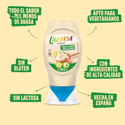 Maizena ▫️ Ligeresa Molho Bocabajo 60% menos gordura Original Adequado para vegetarianos 250 ml (Embalagem de 4) 6