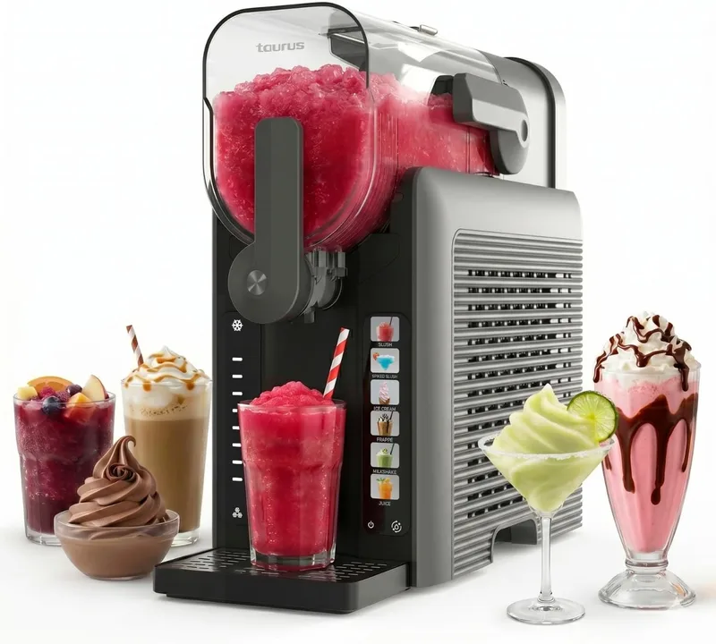 Taurus ▫️ Máquina de granizados Ice Flow 2600 | Capacidade de 1,6 L | 6 programas de bebidas geladas e granizados | Prontas em 15 min | Design compacto | Ecrã tátil | Autolimpeza + Adequada para a máquina de lavar louça