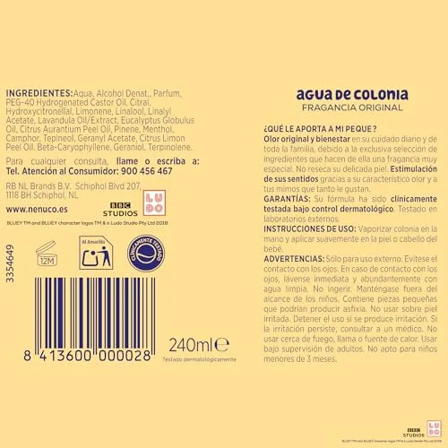 Nenuco ▫️ água de colónia com fragrância original em formato de spray de 240 ml, Edição Limitada Bingo (Bluey), recomendada para bebés a partir dos 3 meses 2