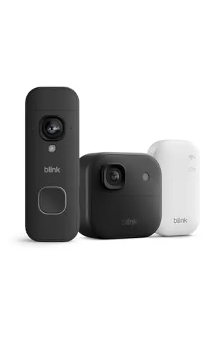 Blink ▫️ Câmara exterior 2K+ com Videotimbre 2K+ (última geração), Preto, módulo de sincronização básico incluído 3