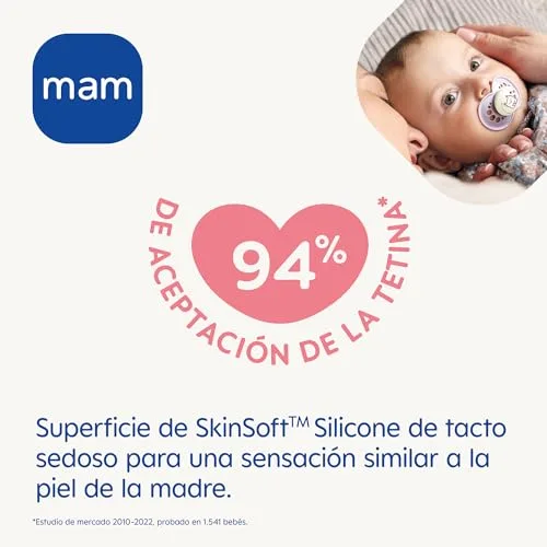 MAM ▫️ Chupeta Original para recém-nascidos de 0 a 2 meses, dia e noite, 4 unidades 2