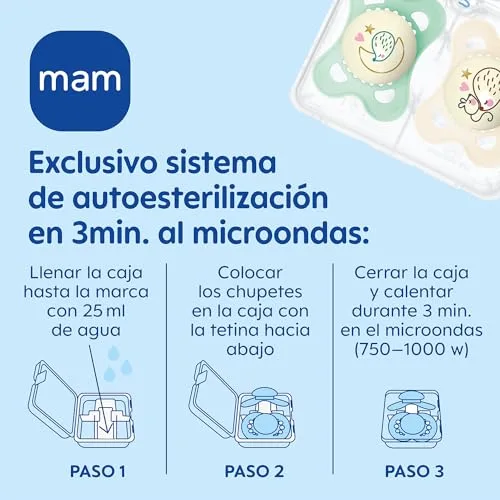 MAM ▫️ Chupeta Original para recém-nascidos de 0 a 2 meses, dia e noite, 4 unidades 5