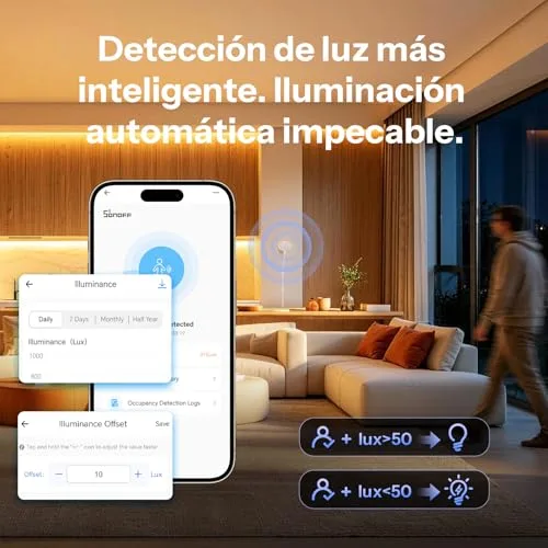 SONOFF ▫️ SNZB-06P24 Sensor de Presença Zigbee de 24 GHz, Sensor de Movimento com Sensor de Luz, Detecção por Zonas, Calibração Adaptativa, Compatível com Home Assistant, Alexa e SmartThings (Requer Hub) 6