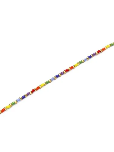 SINGULARU ▫️ Pulseira para mulher Rainbow Colors em aço banhado a ouro 3