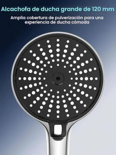YEAUPE ▫️ Chuveiro de cabeça preto de 120 mm, alta pressão, 3 tipos de jato 2