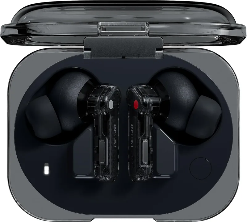 Nothing ▫️ Ear (3a) Auscultadores com cancelamento de ruído, ANC híbrido de 45 dB, áudio de alta resolução, reforço de graves de 12 mm, 6 microfones, Bluetooth Dual Connect para desporto, viagens e trabalho