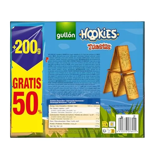 Gullón ▫️ Bolachas Hookies Tuestis 600 g 3