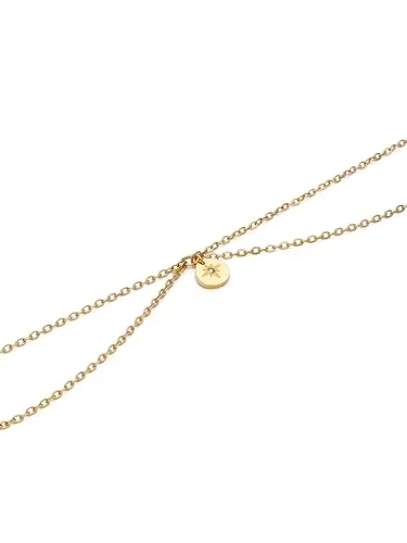 SINGULARU ▫️ Tornozeleira para Mulher Boho Polar Star em Aço com Acabamento Dourado 3