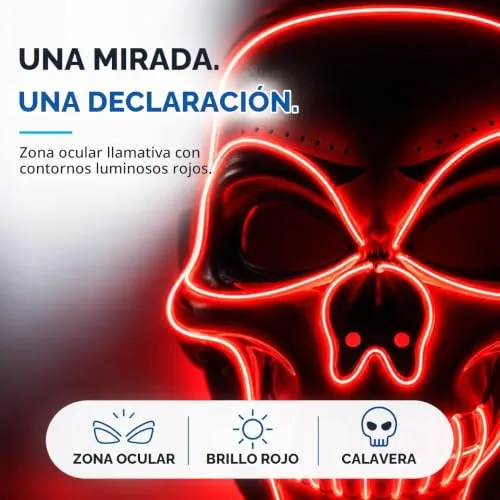 TK Gruppe Timo Klingler ▫️ Máscara LED de Halloween ao estilo «Purge», iluminação regulável e rosto luminoso – Fato para homens e mulheres para o Halloween e o carnaval (várias cores à escolha) 5