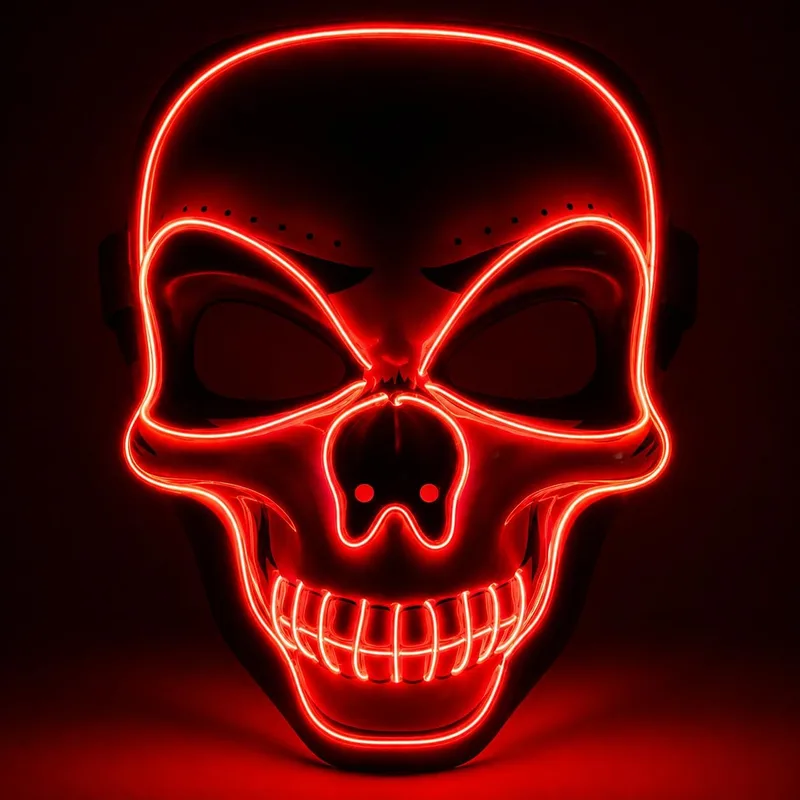 TK Gruppe Timo Klingler ▫️ Máscara LED de Halloween ao estilo «Purge», iluminação regulável e rosto luminoso – Fato para homens e mulheres para o Halloween e o carnaval (várias cores à escolha)
