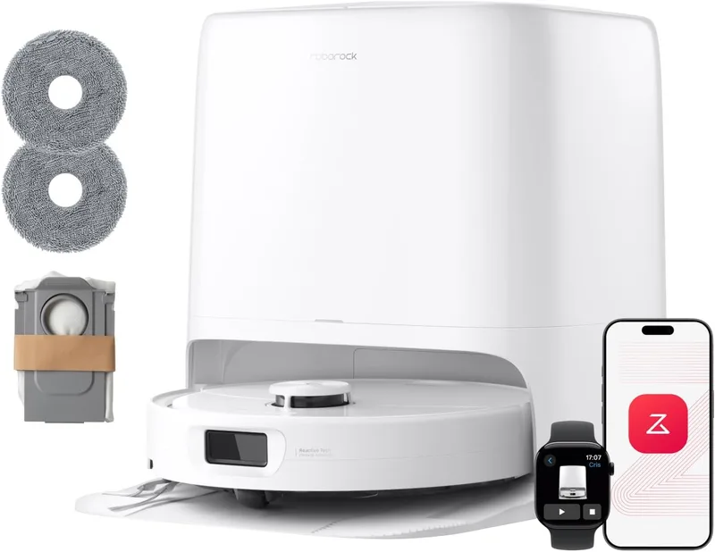 roborock ▫️ Conjunto Qrevo 2 Pro – Aspirador robô com sucção extrema de 25 000 Pa, branco