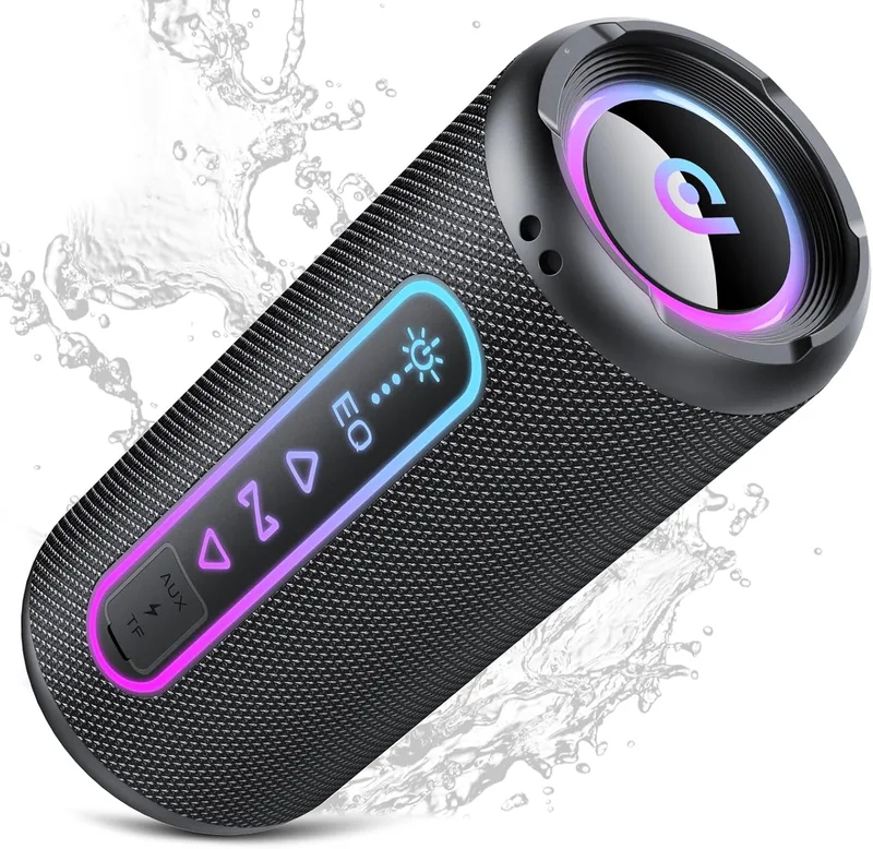 Tiksounds ▫️ Altifalante Bluetooth potente de 25 W, altifalante Bluetooth com graves | 24 horas de reprodução, 5 modos RGB, emparelhamento TWS, à prova de água IPX7, compatível com AUX/TF, altifalante portátil para festas e viagens