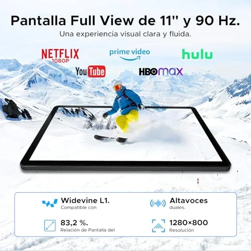 BIRDCLAW ▫️ Tablet P11 Android 16 de 11 polegadas, 48 GB de RAM + 128 GB de ROM/2 TB TF, T7250 Octa-Core, 90 Hz, 8800 mAh, 13 MP + 5 MP, Gemini AI, Widevine L1, Face ID, GPS, OTG, altifalantes duplos, tablet com teclado e caneta, preto 3