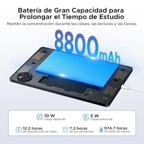 BIRDCLAW ▫️ Tablet P11 Android 16 de 11 polegadas, 48 GB de RAM + 128 GB de ROM/2 TB TF, T7250 Octa-Core, 90 Hz, 8800 mAh, 13 MP + 5 MP, Gemini AI, Widevine L1, Face ID, GPS, OTG, altifalantes duplos, tablet com teclado e caneta, preto 5