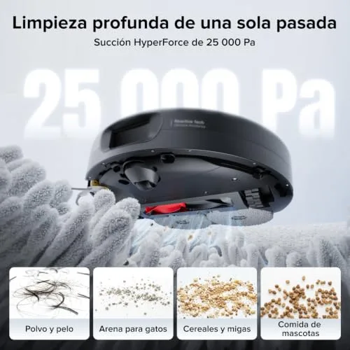 roborock ▫️ Qrevo 2 Pro – Aspirador robô com sucção extrema de 25 000 Pa, preto 2