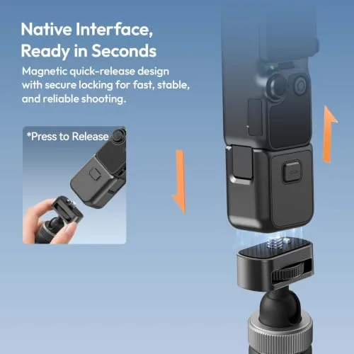 ULANZI ▫️ MT95 Mini-tripé para DJI Action 5 Pro/4/3/Osmo 360 (DJI Osmo Pocket 3, 4 e outros com 1/4") 4