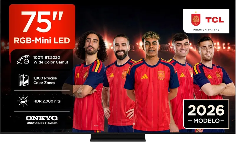TCL ▫️ 75RM7L Smart TV de 75 polegadas, RGB-Mini LED, 4K, HDR10+, 2 000 nits