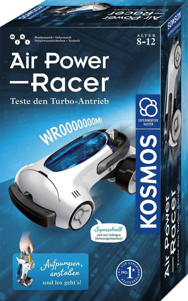 Kosmos ▫️ Air Power Racer, Experiência Turbo, Brinquedo de corrida a ar, Caixa de experiências para crianças a partir dos 8 anos, para meninas e meninos