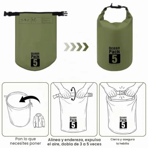 URAQT ▫️ Sacos Estanques Impermeáveis, Saco Impermeável de 5 L/10 L/20 L, Saco Estanque com Bolsa para telemóvel e Alça Longa Ajustável para Caiaque, Caminhadas, Rafting, Acampamento, Pesca, Ciclismo 6