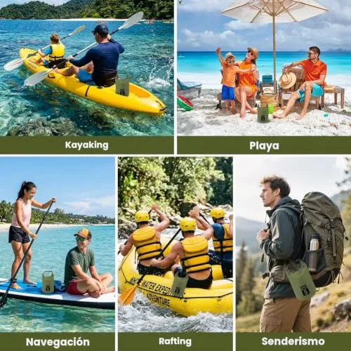 URAQT ▫️ Sacos Estanques Impermeáveis, Saco Impermeável de 5 L/10 L/20 L, Saco Estanque com Bolsa para telemóvel e Alça Longa Ajustável para Caiaque, Caminhadas, Rafting, Acampamento, Pesca, Ciclismo 7