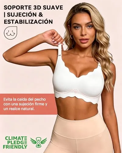 Bresdk ▫️ Sutiã sem aros Jelly Sutiã ondulado, confortável, para uso diário, para mulher 2