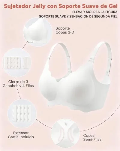 Bresdk ▫️ Sutiã sem aros Jelly Sutiã ondulado, confortável, para uso diário, para mulher 4
