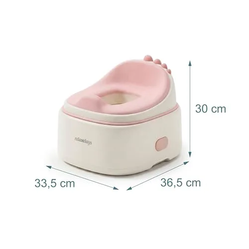 Relaxdays ▫️ Penico infantil 4 em 1 Dino, com tampa, 30 x 36,5 x 33,5 cm, rosa 4