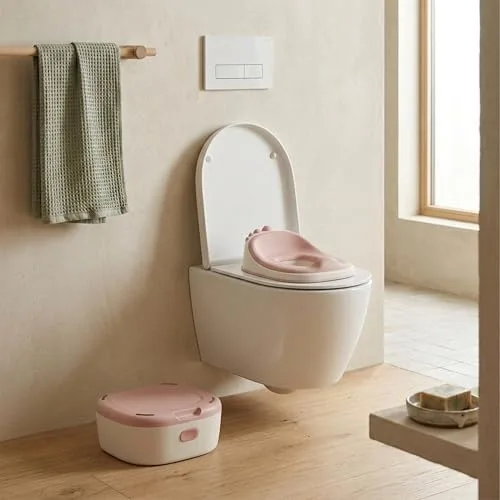 Relaxdays ▫️ Penico infantil 4 em 1 Dino, com tampa, 30 x 36,5 x 33,5 cm, rosa 5