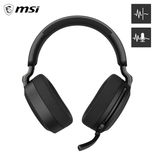 MSI ▫️ Auscultadores de jogos sem fios Maestro 500 Wireless, pretos (Bluetooth 5.4, USB-C a 2,4 GHz, cancelamento ativo de ruído ANC, autonomia de até 90 horas, microfone com cancelamento de ruído ENC, áudio Nahimic 3D) 2