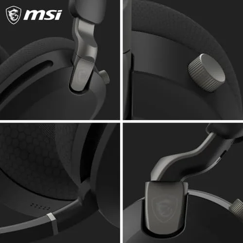 MSI ▫️ Auscultadores de jogos sem fios Maestro 500 Wireless, pretos (Bluetooth 5.4, USB-C a 2,4 GHz, cancelamento ativo de ruído ANC, autonomia de até 90 horas, microfone com cancelamento de ruído ENC, áudio Nahimic 3D) 6