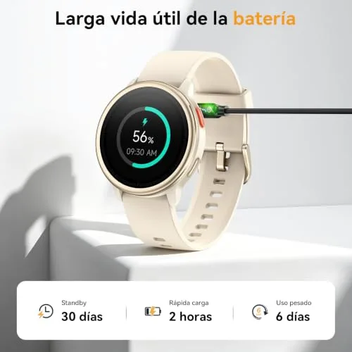 aeac ▫️ Relógio Inteligente para Mulher, Relógio Inteligente Redondo de 1,27" para iPhone/Samsung/Android, 2 braceletes e mais de 120 modos desportivos, monitor de sono, funções de saúde e fitness, resistente à água até 3 ATM, cor cáqui 6