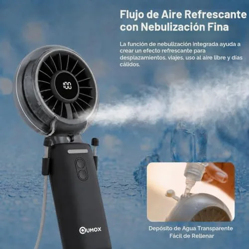 QUMOX ▫️ Ventilador Portátil com Nebulizador 3