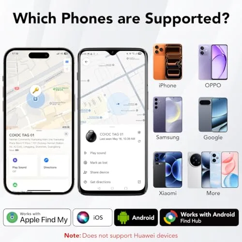 coioc ▫️ Smart Tag 4 unidades para Android e iOS, localizador Bluetooth para chaves, malas, carteiras, mochilas e bolsas, localizador com 120 dB, rede de localização global, partilha familiar, IP67, sem subscrição 6