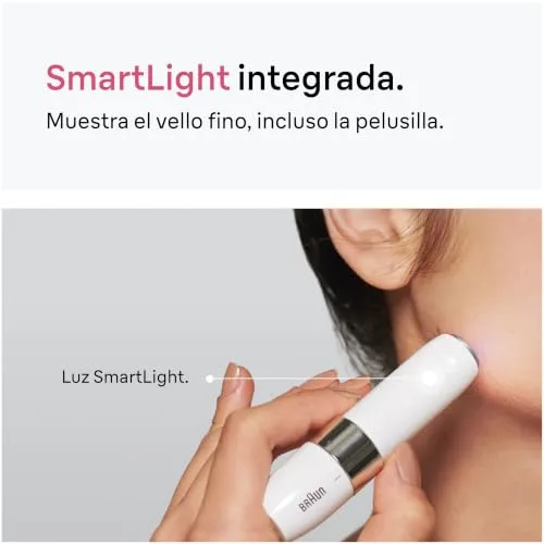 Braun ▫️ Mini depiladora facial para mulher, FS1005, branca 4