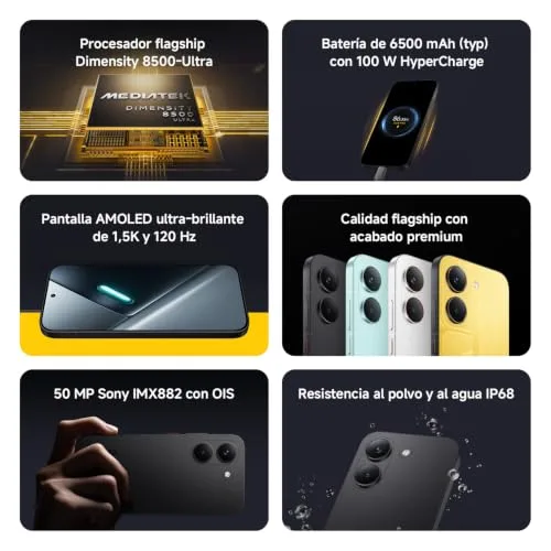 Xiaomi ▫️ Smartphone POCO X8 Pro de 12+512 GB, amarelo, com bateria de 6500 mAh 4