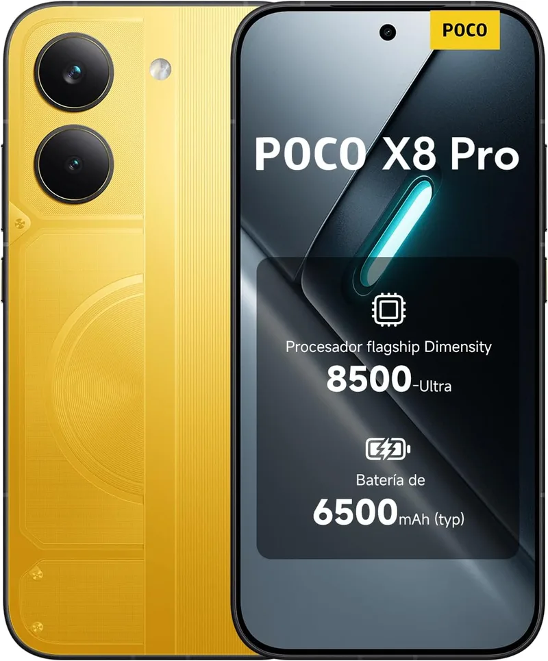 Xiaomi ▫️ Smartphone POCO X8 Pro de 12+512 GB, amarelo, com bateria de 6500 mAh