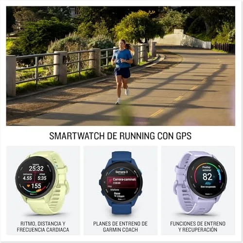 Garmin ▫️ Forerunner 70 – Relógio inteligente para corrida com GPS, ecrã tátil AMOLED, métricas otimizadas, planos de treino, monitorização da saúde, autonomia de 13 dias, cor lilás 2