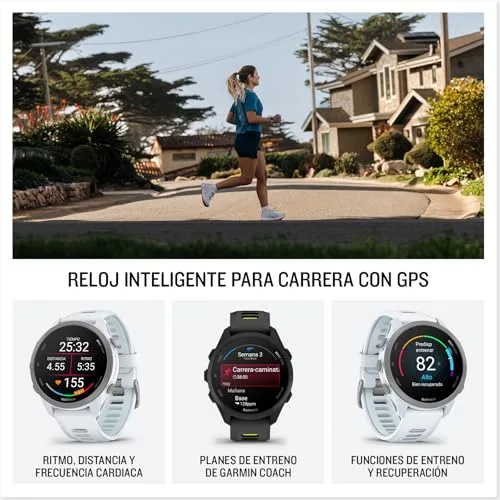 Garmin ▫️ Forerunner 170 – Relógio inteligente para corrida com GPS, ecrã tátil AMOLED, métricas otimizadas, planos e estado de treino, estado de saúde, Pay, autonomia de 10 dias, branco 2