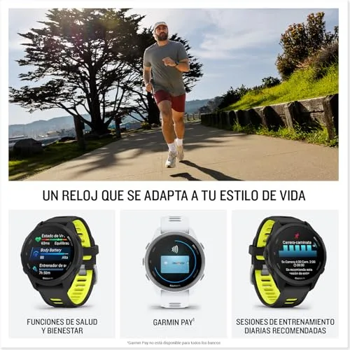 Garmin ▫️ Forerunner 170 – Relógio inteligente para corrida com GPS, ecrã tátil AMOLED, métricas otimizadas, planos e estado de treino, estado de saúde, Pay, autonomia de 10 dias, branco 4